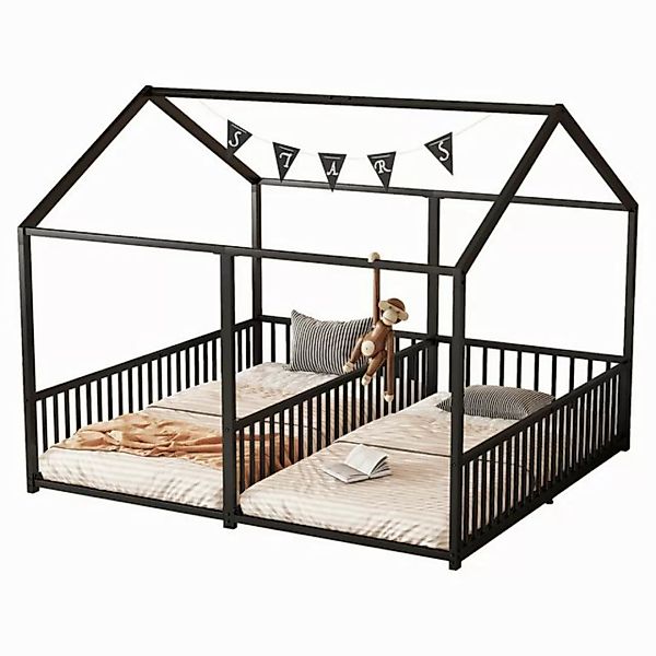 MODFU Kinderbett Doppelbett,Metallbett,mit Hausmodellierung (Metall Kinderb günstig online kaufen