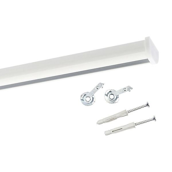 Deco-Raum Gardinenschiene nach Maß 1-Lauf Round Weiß 180cm günstig online kaufen