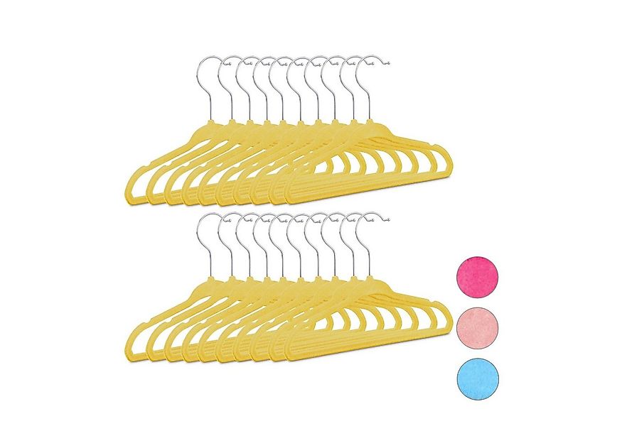 relaxdays Kleiderbügel Kinder 20er Set, gelb günstig online kaufen