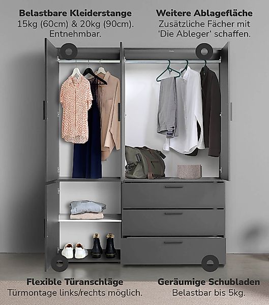 mokebo Kleiderschrank Der Grenzenlose (4-Türig & günstig online kaufen