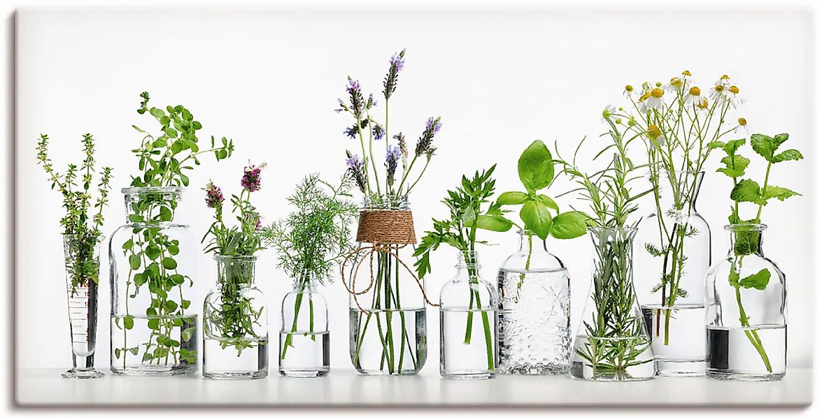 Artland Wandbild "Öle mit Kräutern" Kräuterbilder 1 Stk. tlg. als Alubild, günstig online kaufen