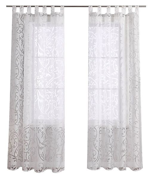 Joyswahl Gardine Jessica (1 St), Schlaufen, Voile Ausbrenner mit Ranken günstig online kaufen