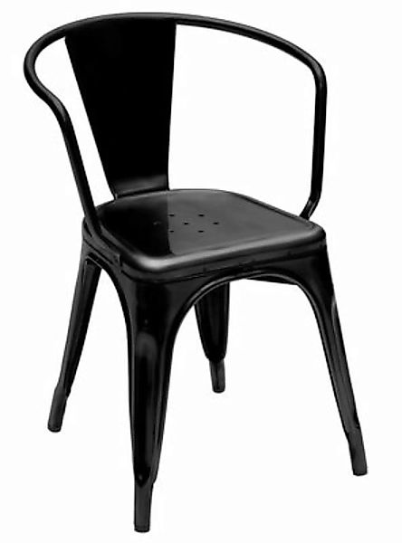 Stapelbarer Sessel A56 Indoor metall schwarz lackierter Stahl - Tolix - Sch günstig online kaufen