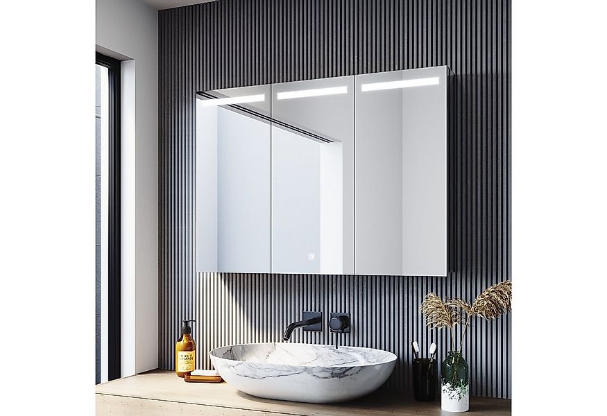 SONNI Badezimmerspiegelschrank Edelstahl Spiegelschrank 3-türig mit LED Bel günstig online kaufen