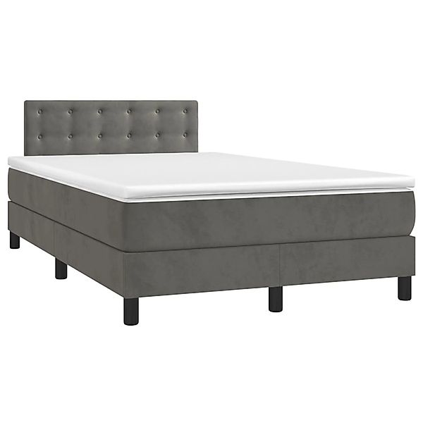 vidaXL Boxspringbett mit Matratze & LED Dunkelgrau 120x200 cm Samt 3134634 günstig online kaufen