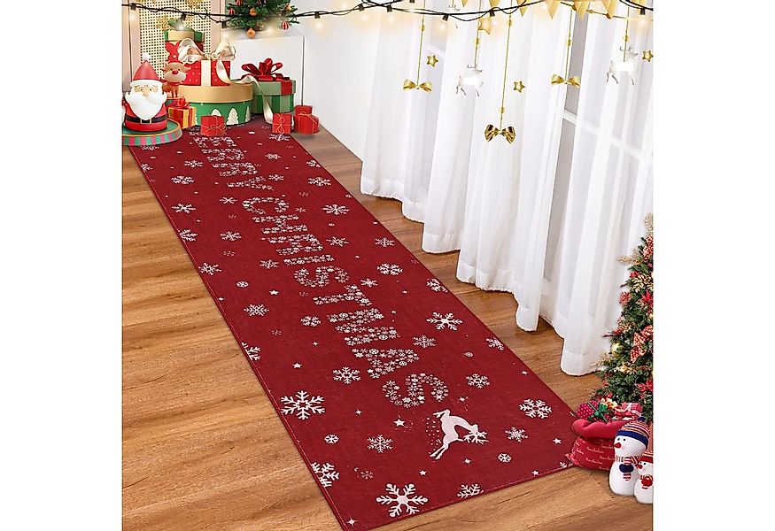 GarveeMore Teppich Wohnzimmer Weihnachtsteppich Waschbar rutschfest Teppich günstig online kaufen