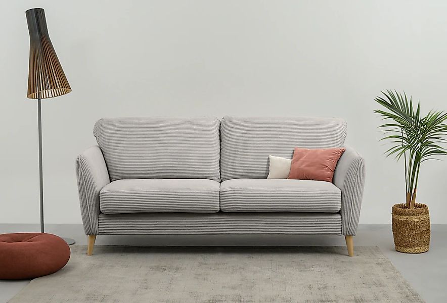 Home affaire 2-Sitzer "MARSEILLE Kompaktsofa 170 cm, Cord, Flachgewebe, Str günstig online kaufen