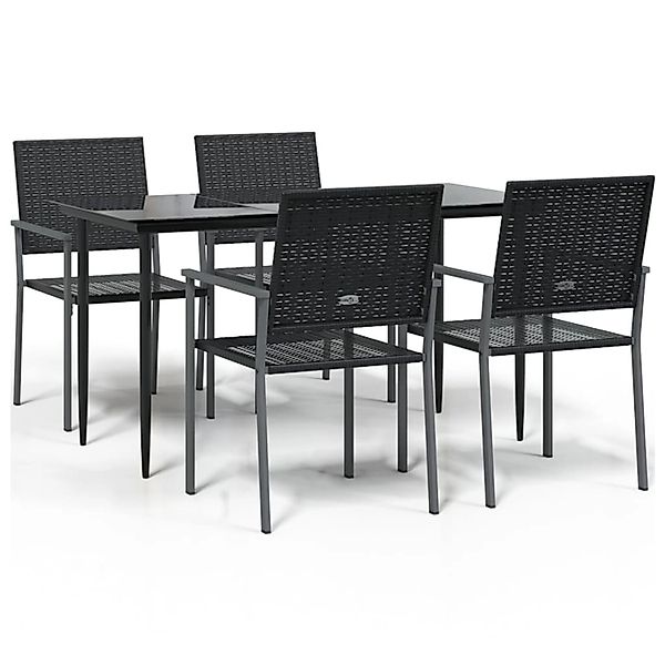 vidaXL 5-Tlg Garten-Essgruppe Poly Rattan und Stahl 3187007 günstig online kaufen
