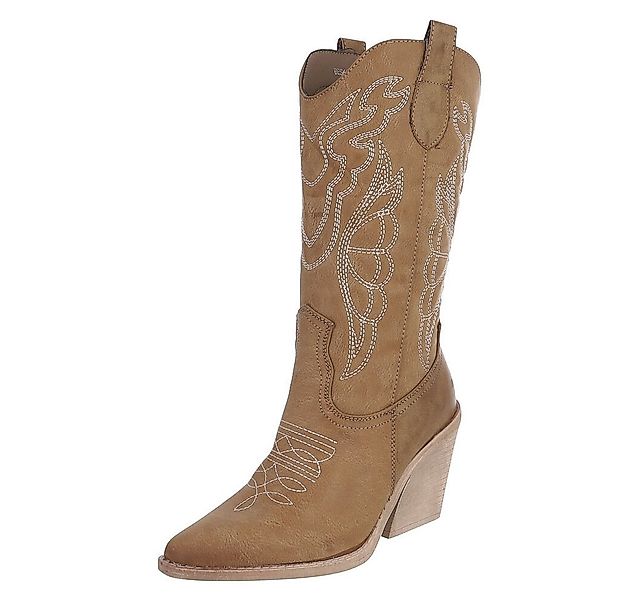 Ital-Design Stylische Damen-Stiefeletten mit Stickdetails für Alltag Wester günstig online kaufen