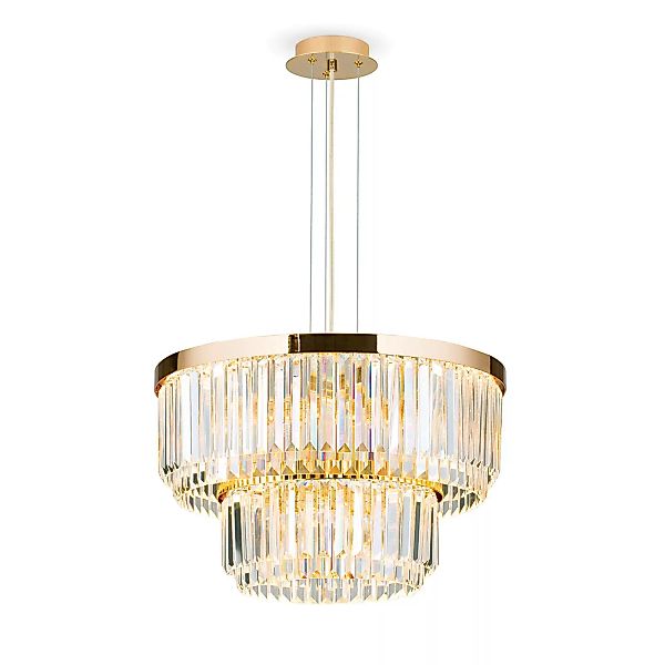 LED-Pendelleuchte Prism, rund, Ø 55 cm, gold günstig online kaufen