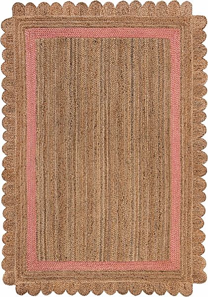 FLAIR RUGS Teppich "Grace aus Jute mit Muschelrandsaum" rechteckig 7 mm Höh günstig online kaufen