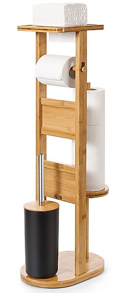 Yorbay WC-Garnitur Toilettenpapierhalter stehend aus Bambus, günstig online kaufen