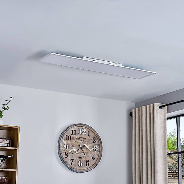Lindby LED-Panel Lamin, weiß, 120 cm, CCT, dimmbar, Remote günstig online kaufen