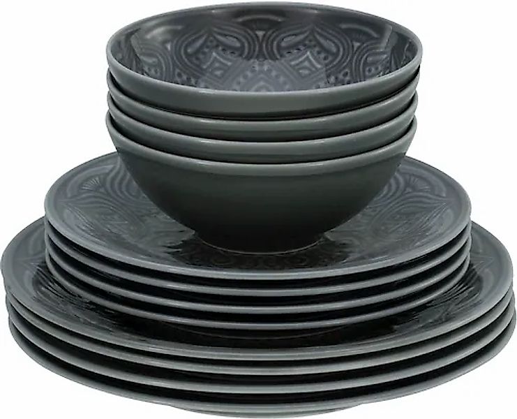 CreaTable Teller-Set »Orient Mandala« Speiseteller, Dessertteller und Schal günstig online kaufen