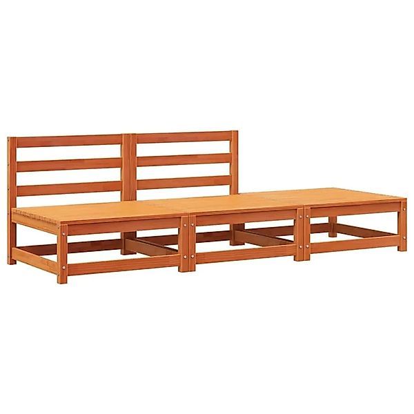 vidaXL Gartensofa ohne Armlehnen mit Fußhocker Wachsbraun Kiefernholz 83796 günstig online kaufen