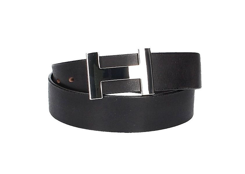 Leder Bazlen Ledergürtel Schwarz 40mm mit H-Schließe in Silber (LB1159B40E- günstig online kaufen