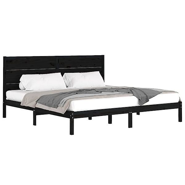 vidaXL Bett Massivholzbett Schwarz Kiefer 200x200 cm günstig online kaufen