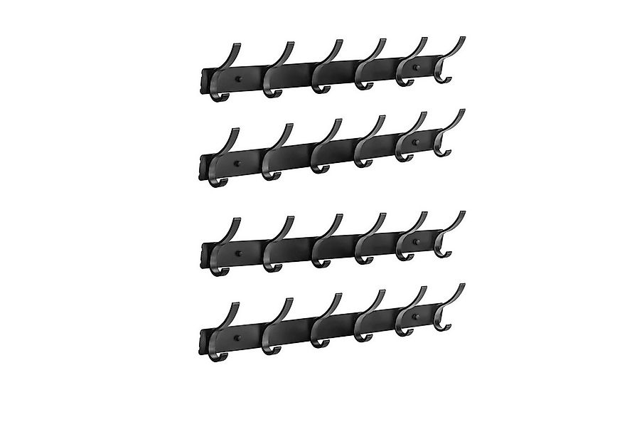 FELIXLEO Kleiderhaken Garderobenhaken Schwarz 12 Haken für Jacken Handtüche günstig online kaufen
