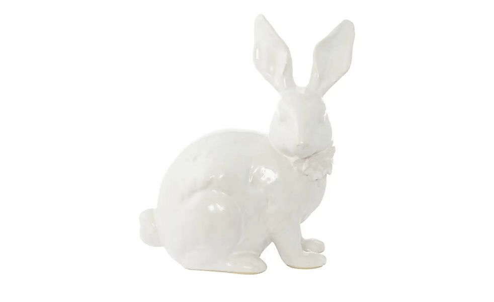 HOME STORY Deko Hase   ¦ weiß ¦ Steinzeug ¦ Maße (cm): B: 14,1 H: 17,1 T: 8 günstig online kaufen