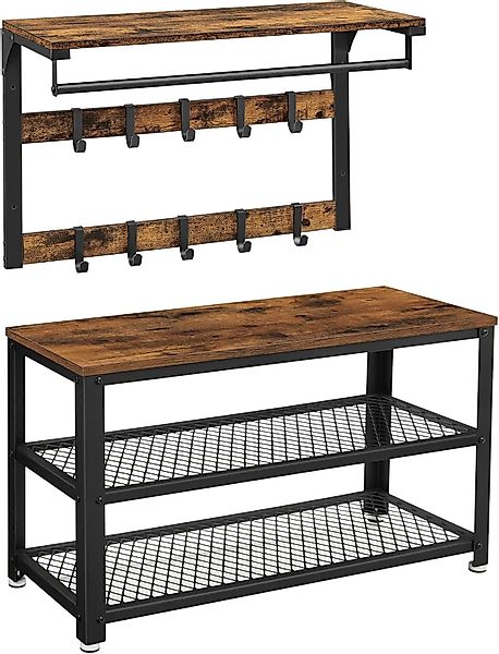 VASAGLE Garderoben-Set, 2 Set, mit Wandgarderobe, günstig online kaufen