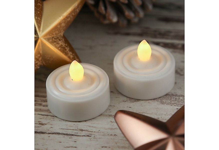 MARELIDA LED-Kerze LED Teelichter flackernd flammenlos mit Batterien Timer günstig online kaufen