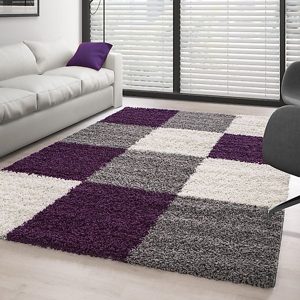 Carpettex Hochflor-Teppich Kariert Design, Läufer, Höhe: günstig online kaufen