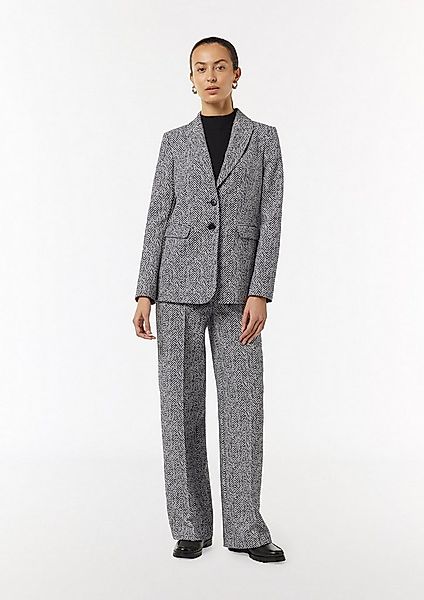 comma Chinos Hose Jacquard-Hose mit Wide Leg günstig online kaufen