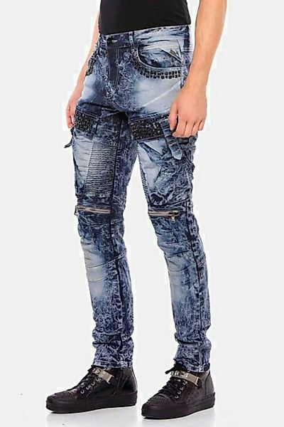 Cipo & Baxx Bikerjeans Jeans Mit Ripp-Details, CD494 günstig online kaufen