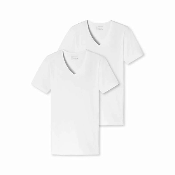 SCHIESSER Herren T-Shirt 2er Pack - Serie "95/5", V-Ausschnitt, S-4XL Weiß günstig online kaufen