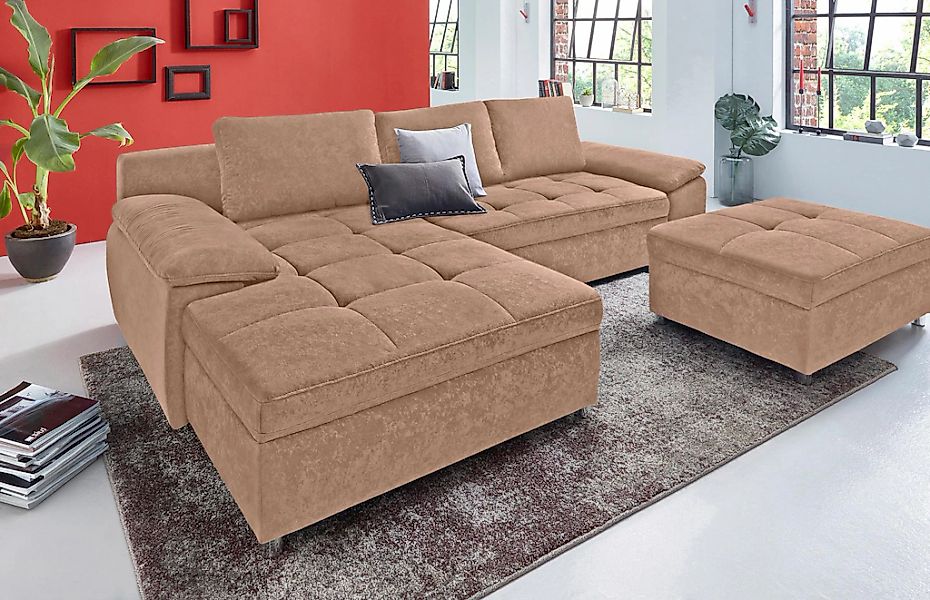 sit&more Ecksofa "Labene L-Form", wahlweise mit Bettfunktion und Bettkasten günstig online kaufen