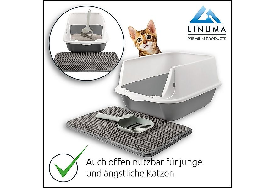 LINUMA Katzentoilette Katzenklo mit Deckel, Streumatte und Schaufel abnehmb günstig online kaufen