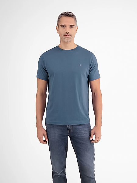 LERROS T-Shirt "Basic T-Shirt mit Logostitch, unifarben" günstig online kaufen