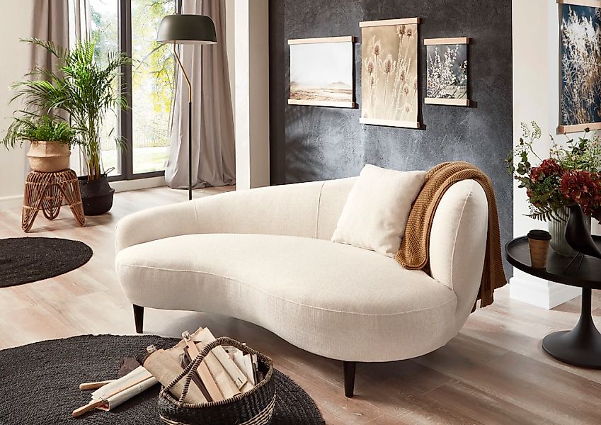 ATLANTIC home collection Chaiselongue "Olivia" Nierenform-Sofa mit Zierkiss günstig online kaufen