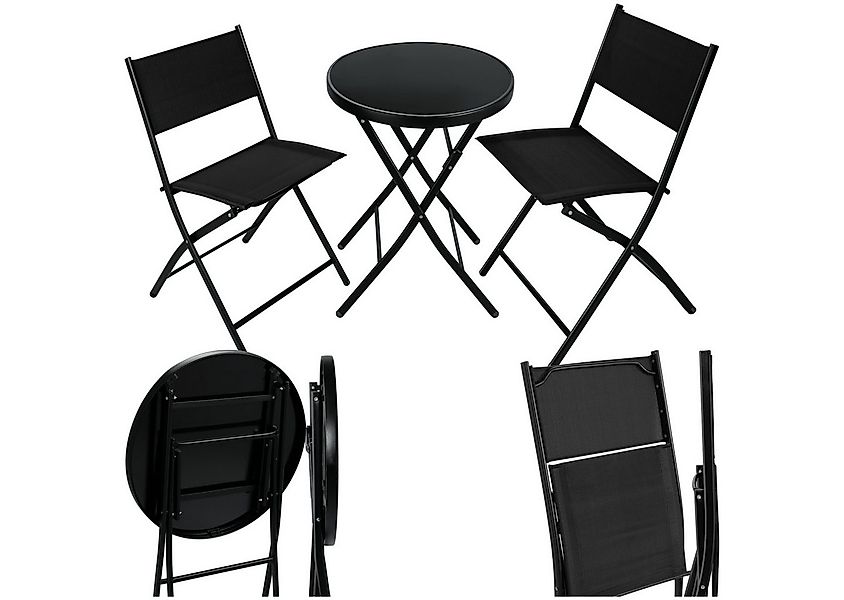 tectake Essgruppe Bistro-Set, (Set., 3-tlg), Robustes Gestell aus Stahl günstig online kaufen