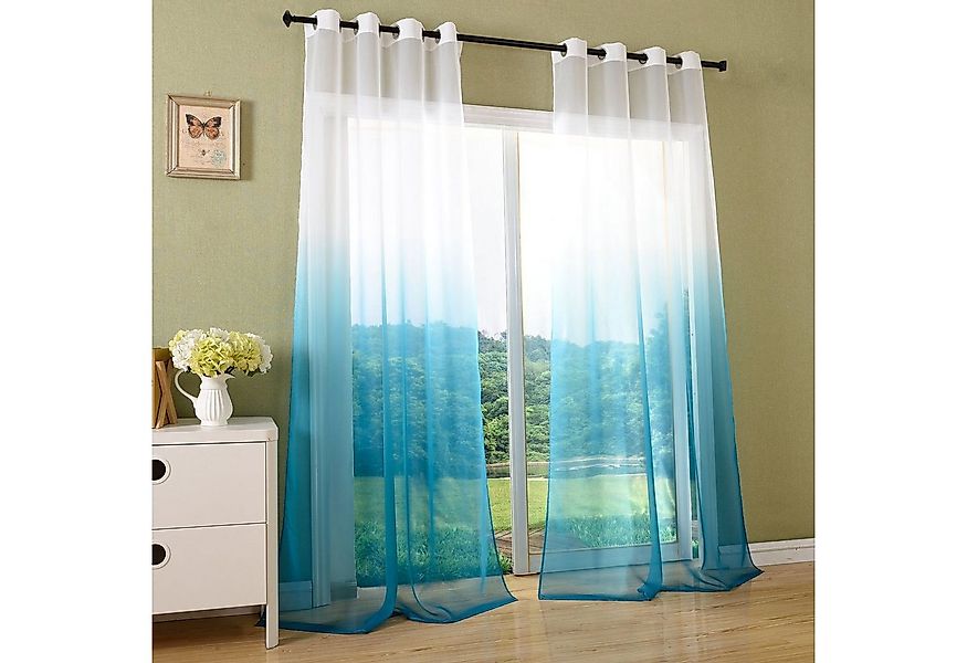 Gardinenbox Gardine (2 St), Ösen, transparent, Voile, Schal Transparent Far günstig online kaufen