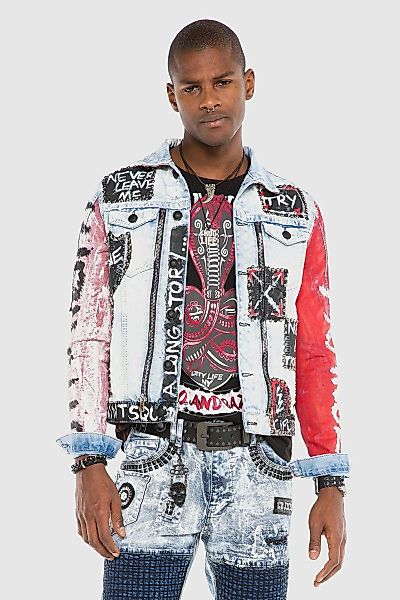 Cipo & Baxx Jeansjacke "Jacke", ohne Kapuze, mit vielen Details günstig online kaufen