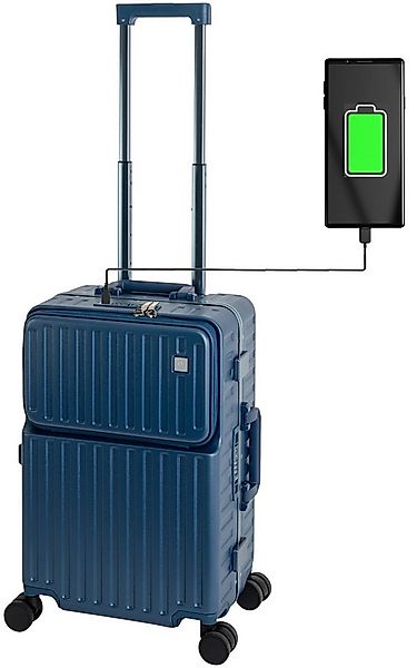 Travelhouse Hartschalen-Trolley Roma, 4 Rollen, mit USB und Getränkehalter günstig online kaufen