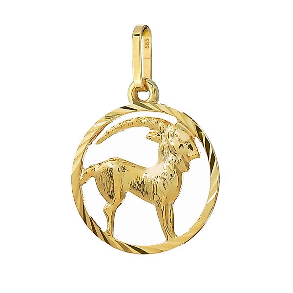 NKlaus Kettenanhänger Steinbock Sternzeichen 585 Gelbgold günstig online kaufen