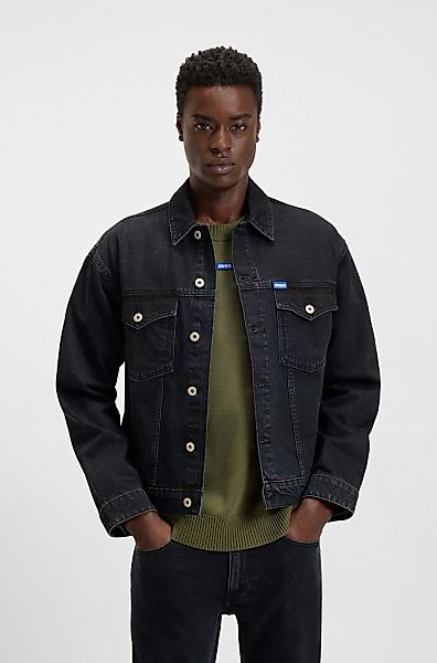 HUGO Blue Jeansjacke "Dex", mit Logo-Details günstig online kaufen