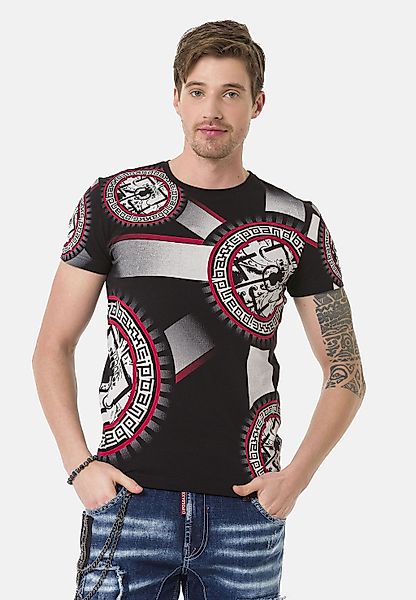 Cipo & Baxx T-Shirt "T-Shirt", Frontprint mit verschiedenen Elementen günstig online kaufen