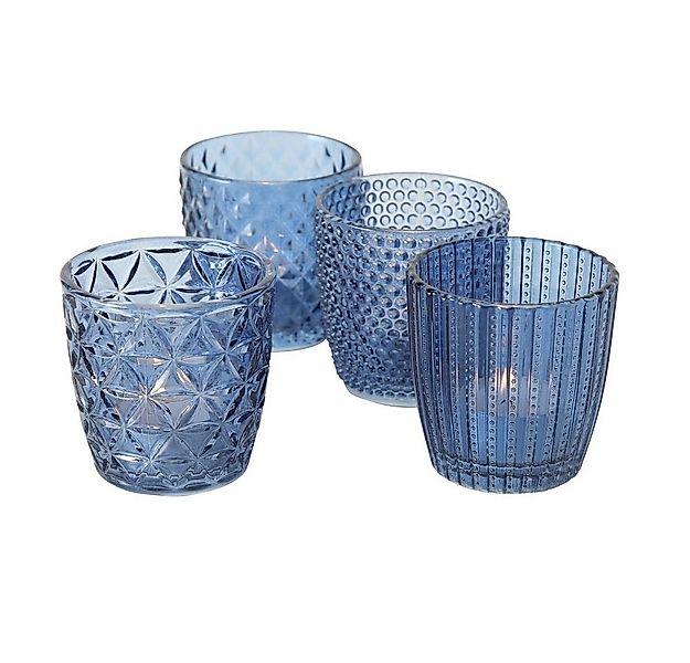 BOLTZE GRUPPE GmbH Teelichthalter Teelichthalter Marilu Glas lackiert blau günstig online kaufen