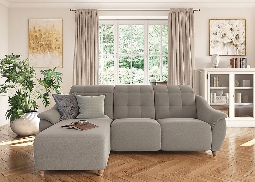 Home affaire Ecksofa "Boston L-Form" Kopfteilverstellung an jeder Sitzfläch günstig online kaufen