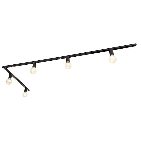 Qazqa Schienensystem-Sets Jeana, ohne Leuchtmittel, E27, Schwarz, Modern, S günstig online kaufen