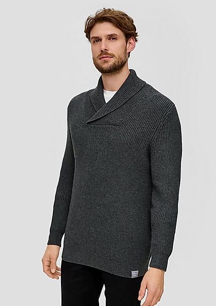 s.Oliver Strickpullover Strickpullover mit Schalkragen Rippblende günstig online kaufen