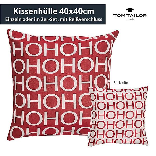 Kissenhuelle Ho Ho Ho • waschbar • weihnachtlich - Rot / 2 Stueck (40 x 40 günstig online kaufen