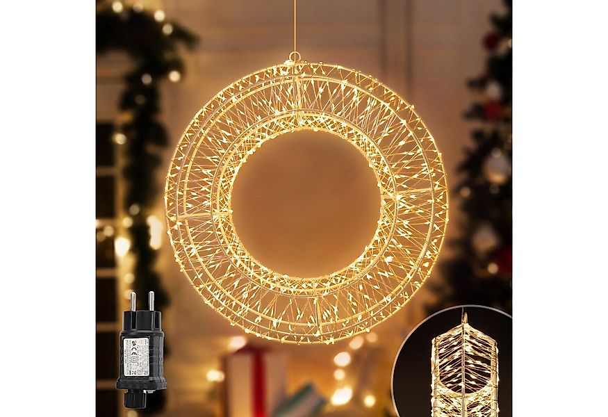 Salcar LED-Lichterkette Lichtkranz LED 3D-Dekokranz Weihnachtskranz Hängekr günstig online kaufen