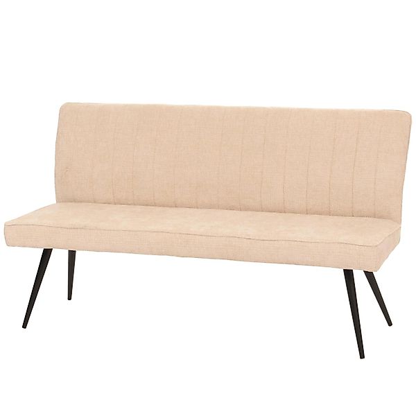 BERLINLODGE Sitzbank 90x160x60cm Sitzhöhe 48cm Rückenlehne Stoff/Textil Che günstig online kaufen