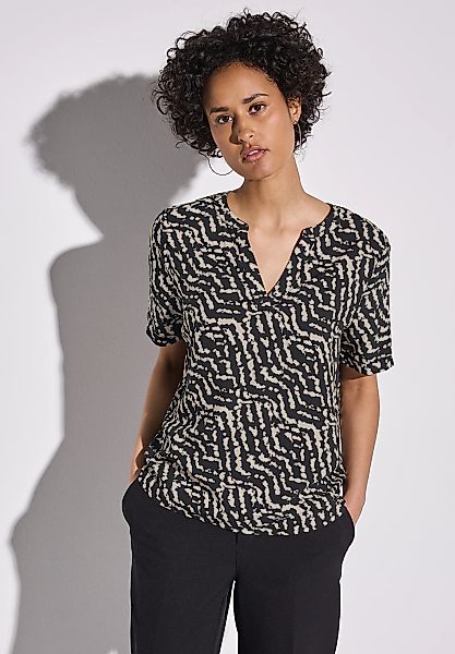 STREET ONE Shirtbluse, mit geschlitztem Rundhalsausschnitt günstig online kaufen