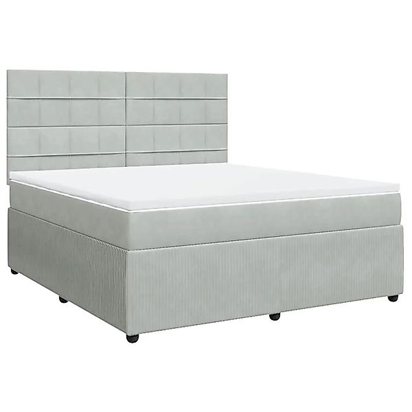 vidaXL Boxspringbett mit Matratze Hellgrau 180x200 cm Samt 3292406 günstig online kaufen