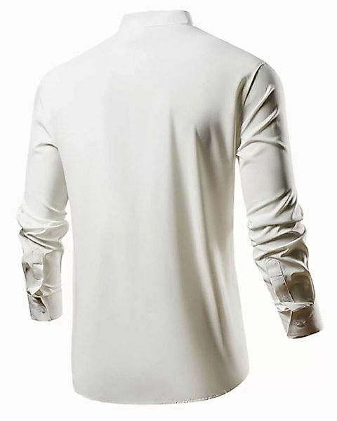 Allthemen Langarmhemd mit Stehkragen Slim Fit günstig online kaufen